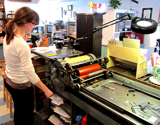 working the letterpress