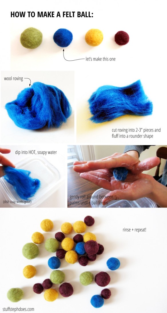 how to make felted balls :: stuff steph does
